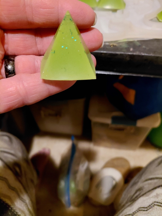 Handmade Other - Handmade Lime Green Pyramid Resin Accent - Home Decor